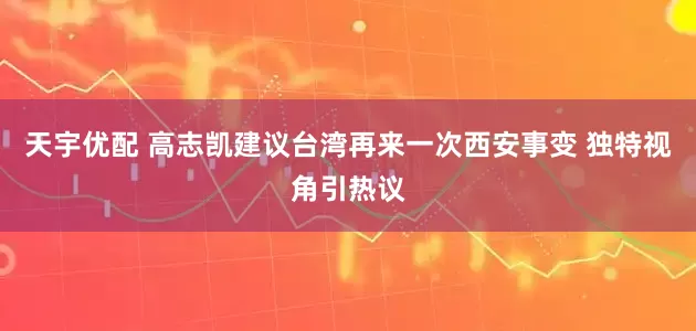 天宇优配 高志凯建议台湾再来一次西安事变 独特视角引热议