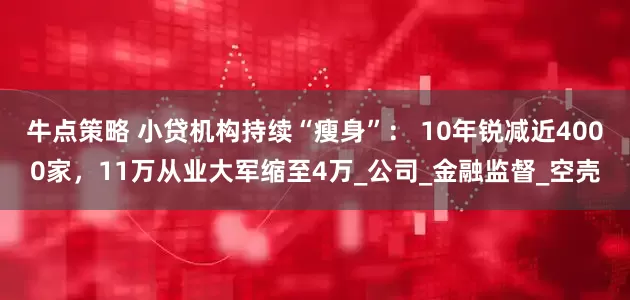 牛点策略 小贷机构持续“瘦身”： 10年锐减近4000家，11万从业大军缩至4万_公司_金融监督_空壳